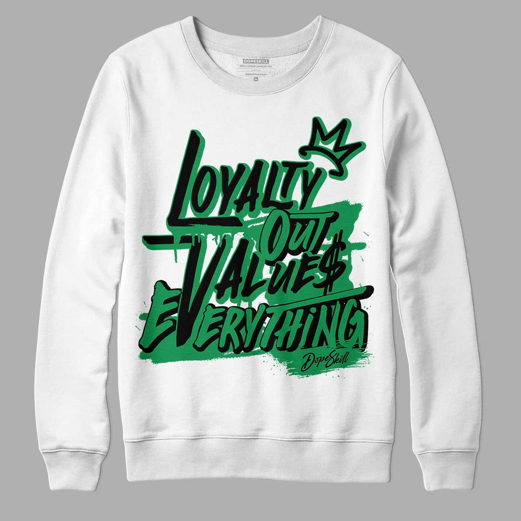 Jordan 1 Low Lucky Green DopeSkill Sweatshirt LOVE Graphic Streetwear - White