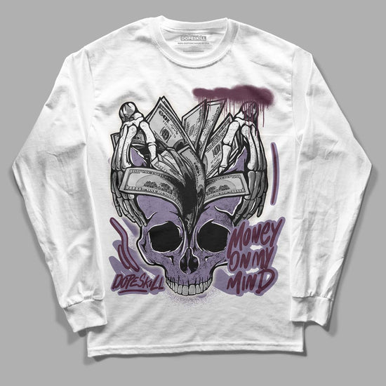A Ma Maniére x Jordan 4 Retro ‘Violet Ore’ DopeSkill Long Sleeve T-Shirt MOMM Skull Graphic Streetwear  - White 
