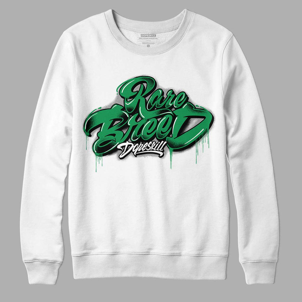 Jordan 1 Low Lucky Green DopeSkill Sweatshirt Rare Breed Type Graphic Streetwear - White