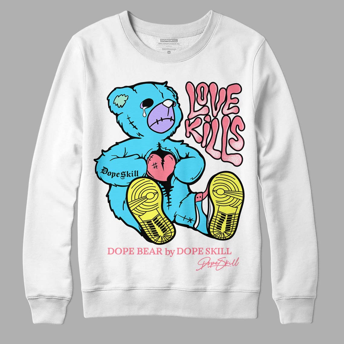 Candy Easter Dunk Low DopeSkill Sweatshirt Love Kills Graphic - White 