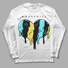 Aqua 5s DopeSkill Long Sleeve T-Shirt Slime Drip Heart Graphic - White