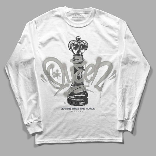 Jordan 11 Retro Cool Grey DopeSkill Long Sleeve T-Shirt Queen Chess Graphic Streetwear - White