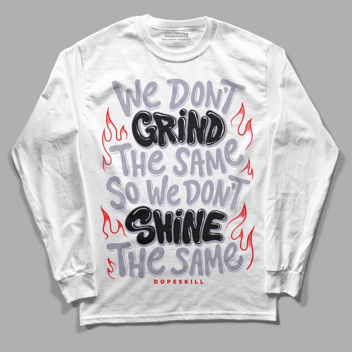 Jordan 13 Retro 'Black Flint' DopeSkill Long Sleeve T-Shirt Grind Shine Graphic Streetwear - White