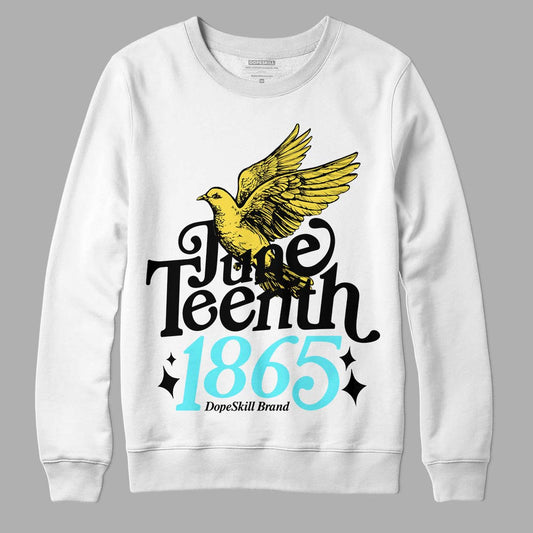 Jordan 5 Aqua DopeSkill Sweatshirt Juneteenth 1865 Graphic Streetwear - White