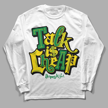 Dunk Low Reverse Brazil DopeSkill Long Sleeve T-Shirt Talk Is Chip Graphic - White 