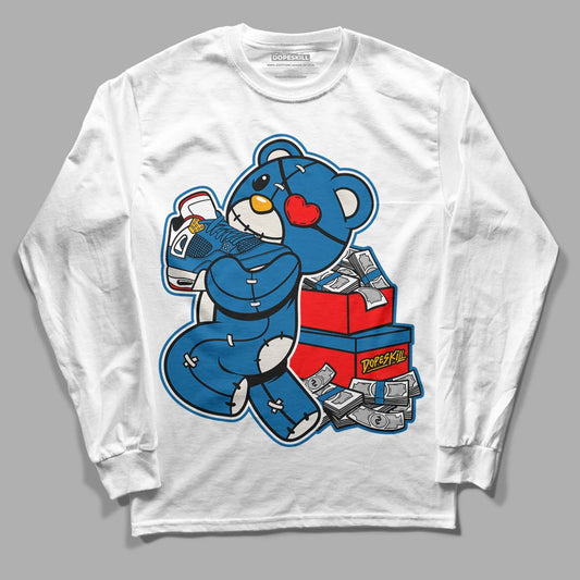 Messy Room 4S DopeSkill Long Sleeve T-Shirt Bear Steals Sneaker Graphic - White