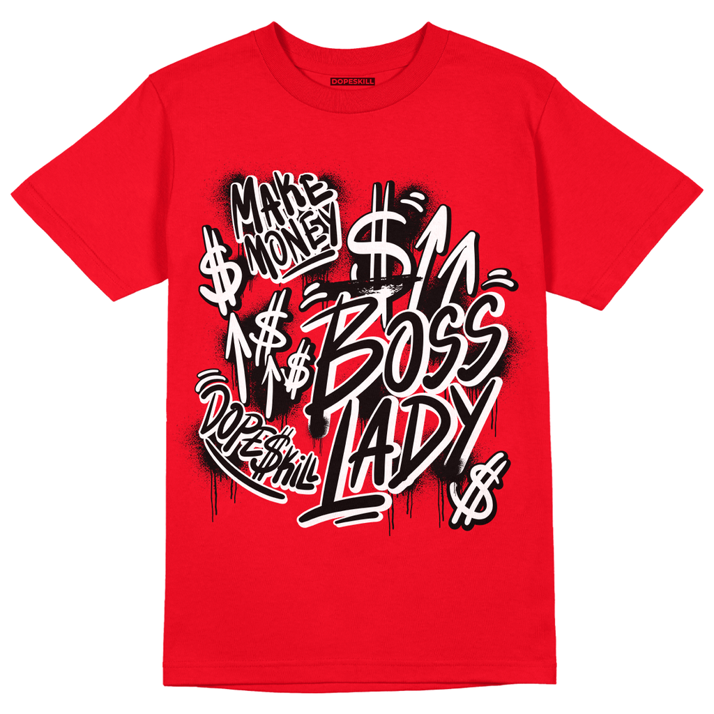 Match Jordan 4 Red Thunder DopeSkill Red T-shirt - Boss Lady Graphic