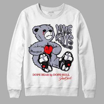 Jordan 13 Retro 'Black Flint' DopeSkill Sweatshirt Love Kills Graphic Streetwear - White