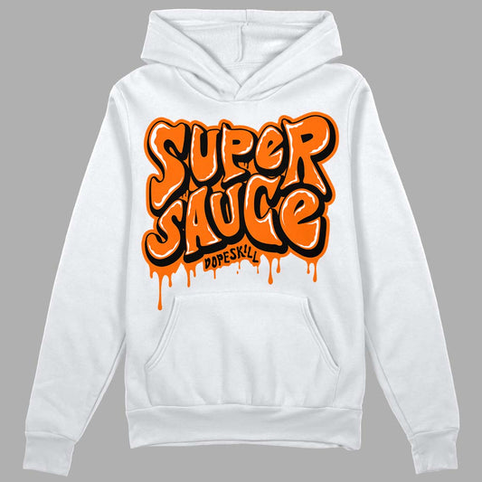 Orange Black White DopeSkill Hoodie Sweatshirt Super Sauce Graphic - White 