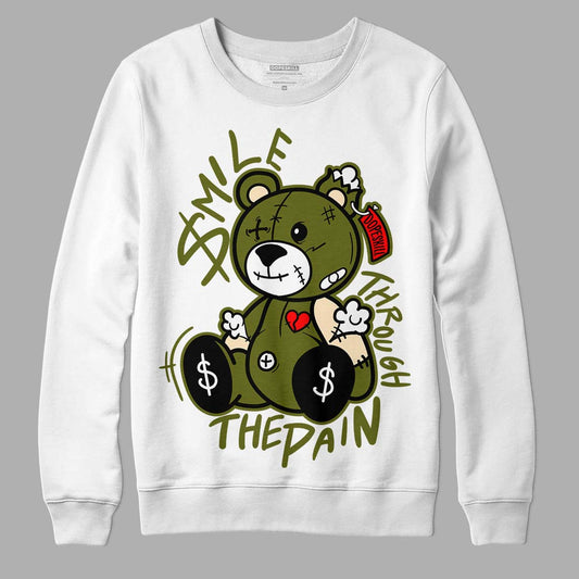 Travis Scott x Jordan 1 Low OG “Olive” DopeSkill Sweatshirt BEAN Graphic Streetwear - White