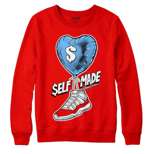 Cherry 11s DopeSkill Varsity Red Sweatshirt Self Made Graphic - Red