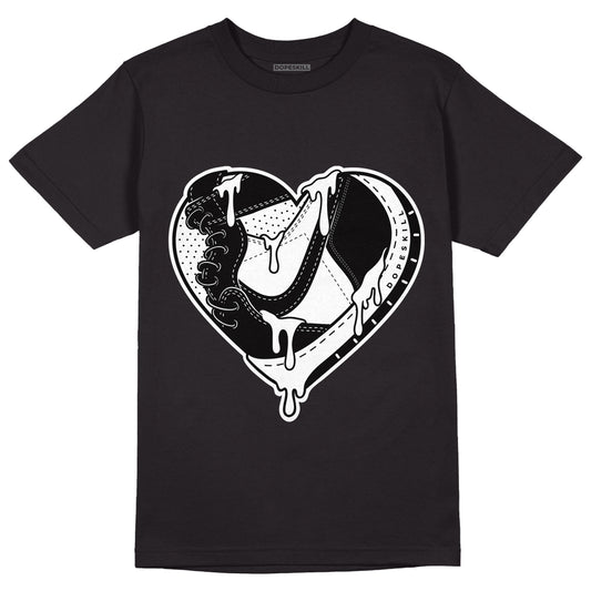 Dunk Low Panda White Black DopeSkill T-Shirt Heart Jordan 1 Graphic - Black 
