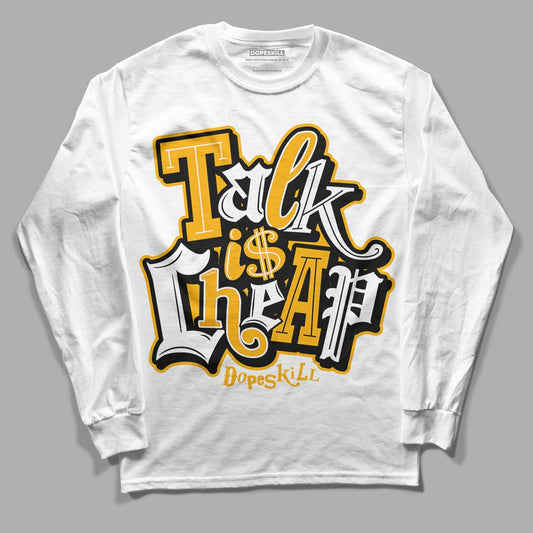 Goldenrod Dunk DopeSkill Long Sleeve T-Shirt Talk Is Chip Graphic - White 