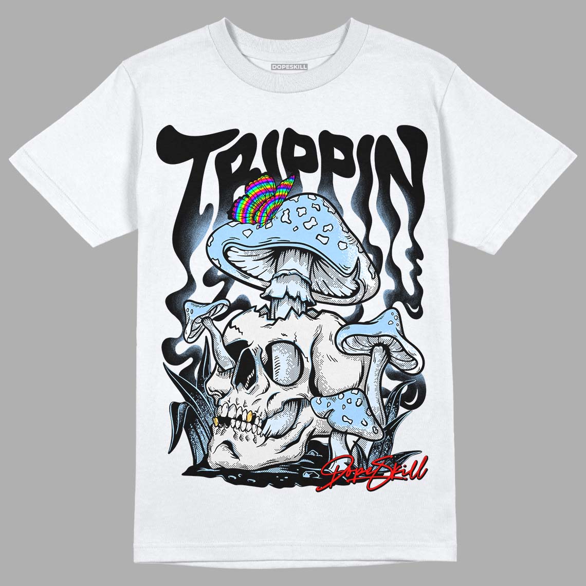 Black Metallic Chrome 6s DopeSkill T-Shirt Trippin Graphic - White