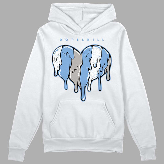 Jordan 5 Retro University Blue DopeSkill Hoodie Sweatshirt Slime Drip Heart Graphic Streetwear - White