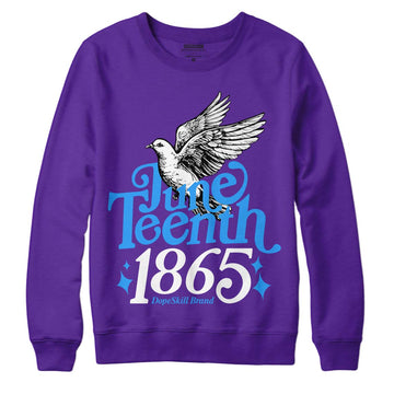 Jordan 13 Court Purple DopeSkill Purple Sweatshirt Juneteenth 1865 Graphic Streetwear