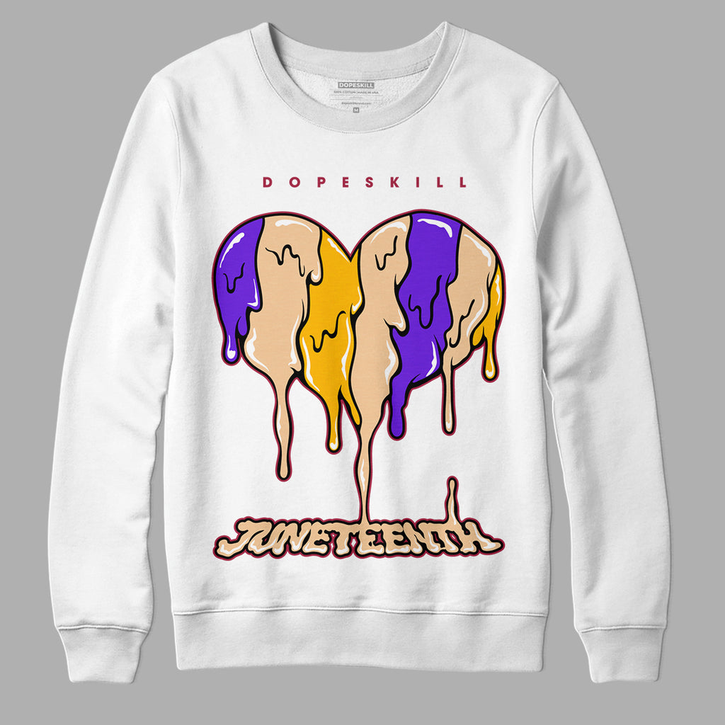 Afrobeats 7s SE DopeSkill Sweatshirt Juneteenth Heart Graphic - White