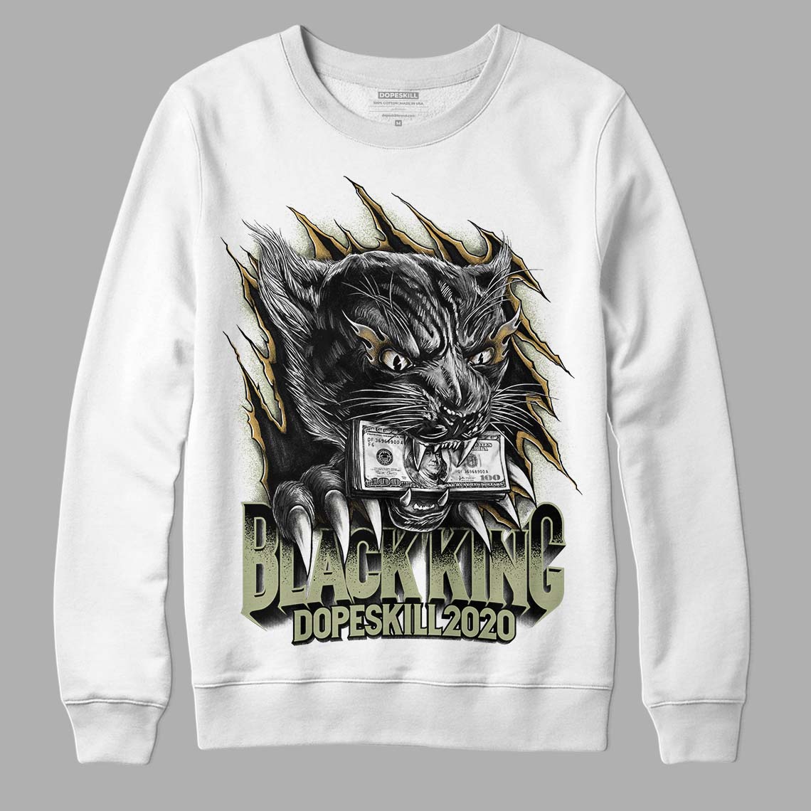 Jade Horizon 5s DopeSkill Sweatshirt Black King Graphic - White