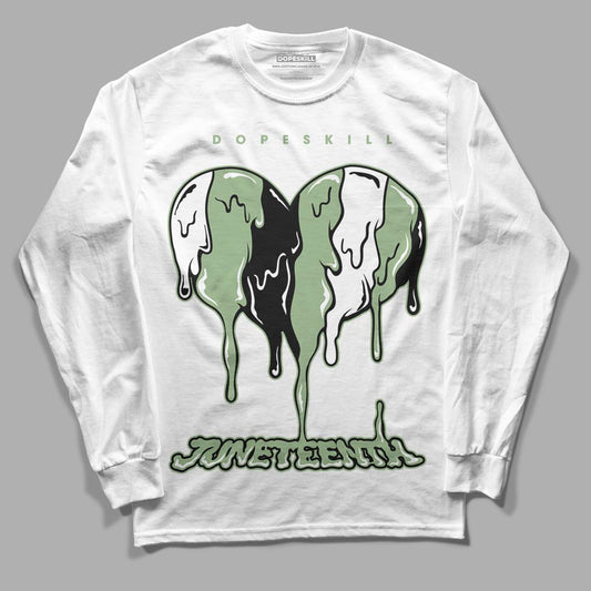 Jordan 4 Retro “Seafoam” DopeSkill Long Sleeve T-Shirt Juneteenth Heart Graphic Streetwear - White 