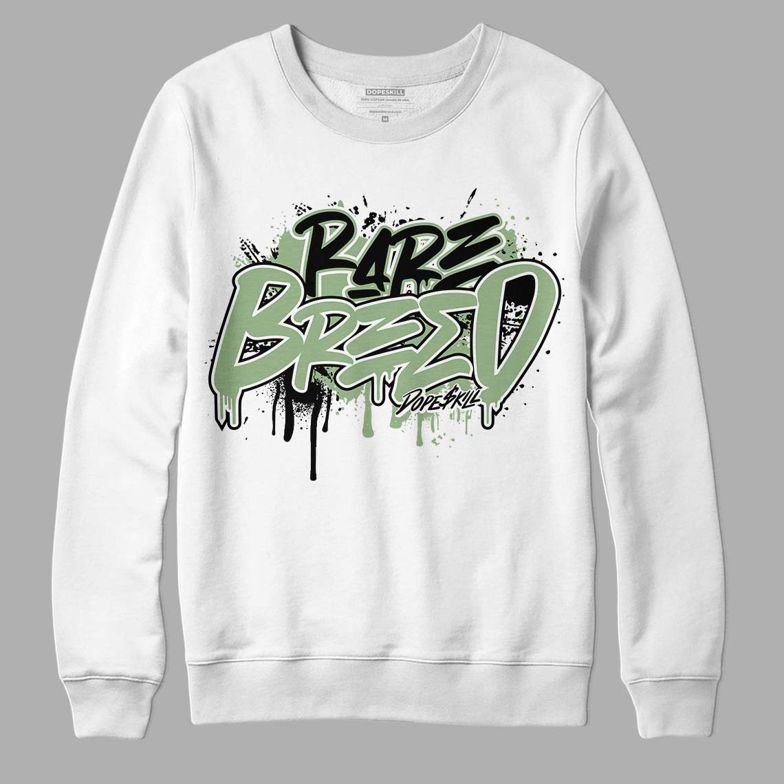 Jordan 4 Retro “Seafoam”  DopeSkill Sweatshirt Rare Breed Graphic Streetwear - White 