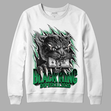 Jordan 2 Retro Lucky Green DopeSkill Sweatshirt Black King Graphic Streetwear - White