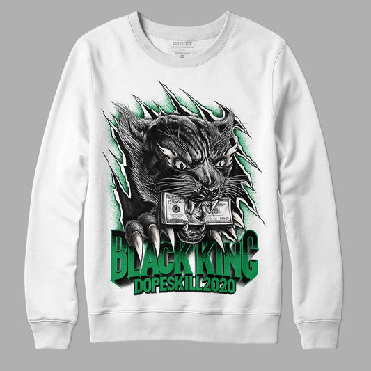 Jordan 2 Retro Lucky Green DopeSkill Sweatshirt Black King Graphic Streetwear - White