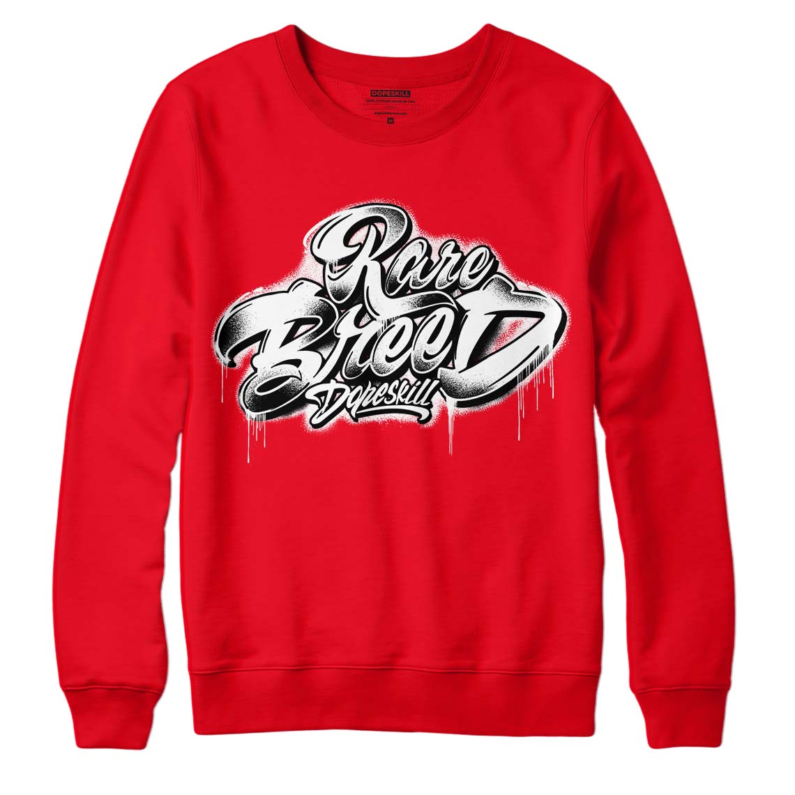 Red Thunder 4s DopeSkill Red Sweatshirt Rare Breed Type Graphic