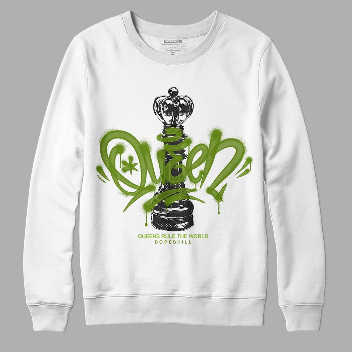 Dunk Low 'Chlorophyll' DopeSkill Sweatshirt Queen Chess Graphic Streetwear - White