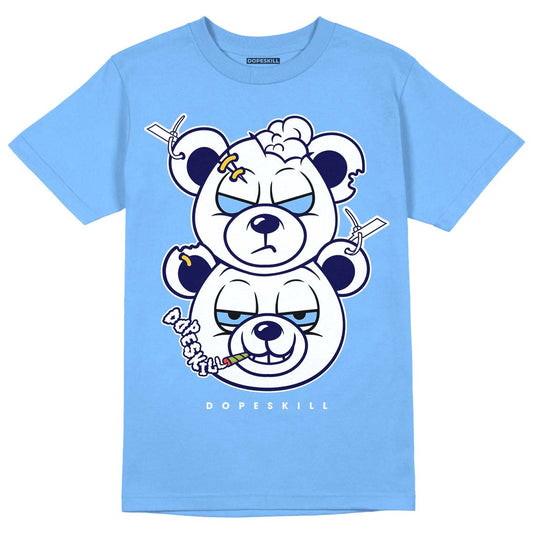 AJ 6 University Blue DopeSkill University Blue T-Shirt New Double Bear Graphic