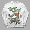 Jordan 4 Retro “Seafoam” DopeSkill Long Sleeve T-Shirt Money Is Our Motive Bear Graphic Streetwear  - White 