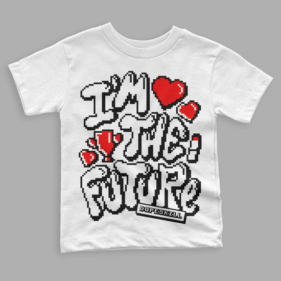 Panda White Black Dunk Low DopeSkill Toddler Kids T-shirt I'm The Future Graphic - White 
