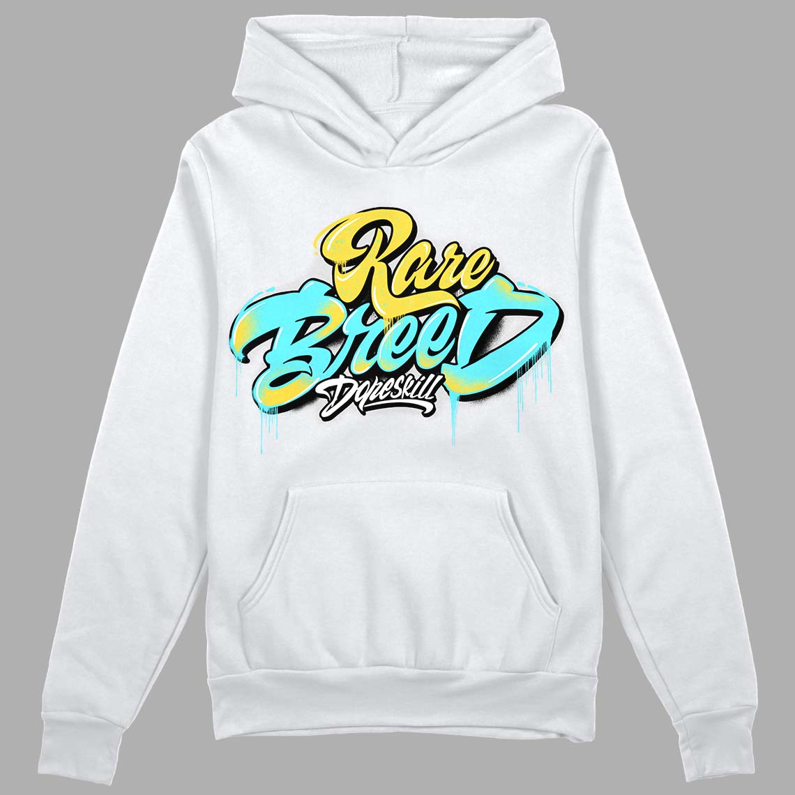 Aqua 5s DopeSkill Hoodie Sweatshirt Rare Breed Type Graphic - White 