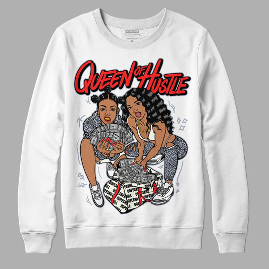 Jordan 3 Retro White Cement Reimagined DopeSkill Sweatshirt Queen Of Hustle Graphic Streetwear - White