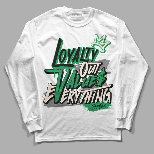 Jordan 2 Retro Lucky Green DopeSkill Long Sleeve T-Shirt LOVE Graphic Streetwear - White 