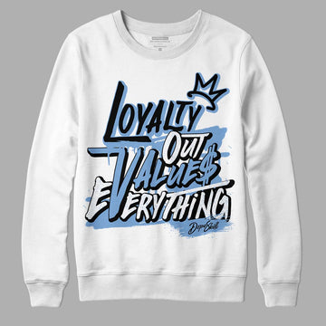 Jordan 5 Retro University Blue DopeSkill Sweatshirt LOVE Graphic Streetwear - White 