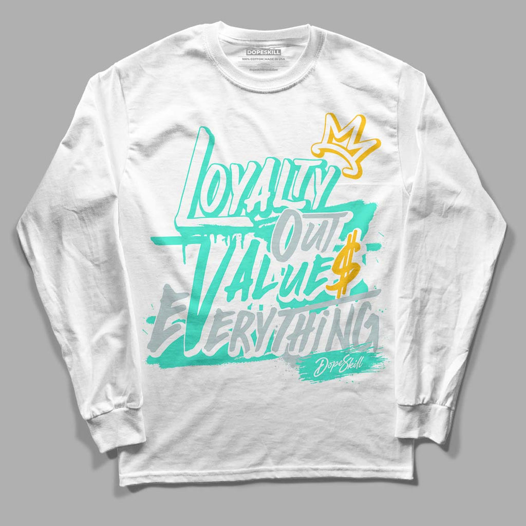 New Emerald 1s DopeSkill Long Sleeve T-Shirt LOVE Graphic - White 