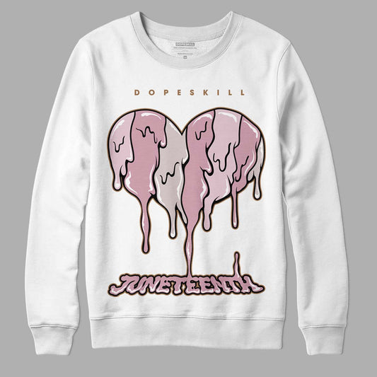 Dunk Low Teddy Bear Pink DopeSkill Sweatshirt Juneteenth Heart Graphic - White 