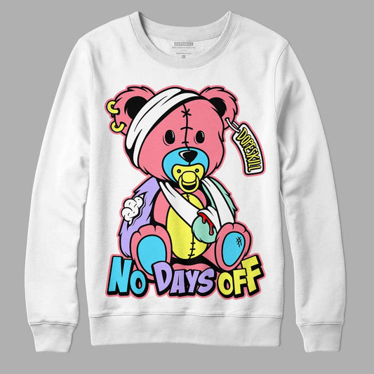 Candy Easter Dunk Low DopeSkill Sweatshirt Hurt Bear Graphic - White 