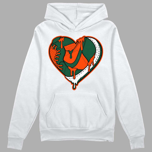 Dunk Low Team Dark Green Orange DopeSkill Hoodie Sweatshirt Heart Jordan Graphic - White