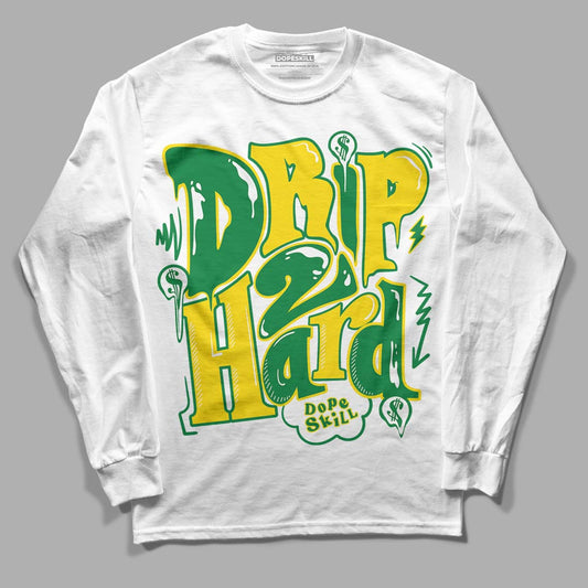 Dunk Low Reverse Brazil DopeSkill Long Sleeve T-Shirt Drip Too Hard Graphic - White