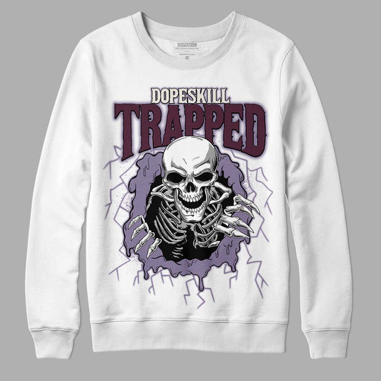 A Ma Maniére x Jordan 4 Retro ‘Violet Ore’ DopeSkill Sweatshirt Trapped Halloween Graphic Streetwear - White 