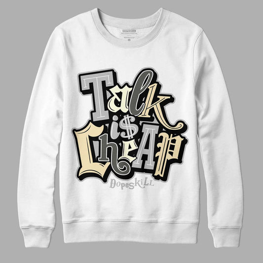 Jordan 4 Retro SE Craft Photon Dust DopeSkill Sweatshirt Talk Is Chip Graphic Streetwear - White