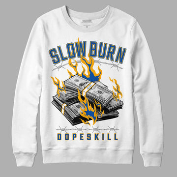 Dunk Blue Jay and University Gold DopeSkill Sweatshirt Slow Burn Graphic Streetwear - White