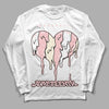 Jordan 1 High OG WMNS Washed Pink DopeSkill Long Sleeve T-Shirt Juneteenth Heart Graphic Streetwear - White