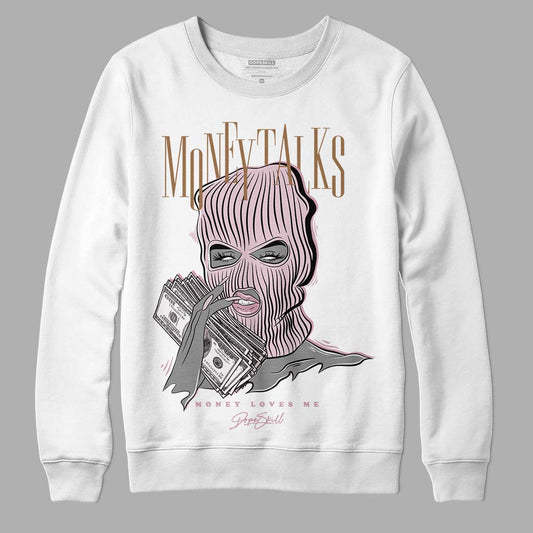 Dunk Low Teddy Bear Pink DopeSkill Sweatshirt Money Talks Graphic - White 
