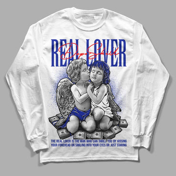 Racer Blue White Dunk Low DopeSkill Long Sleeve T-Shirt Real Lover Graphic - White 