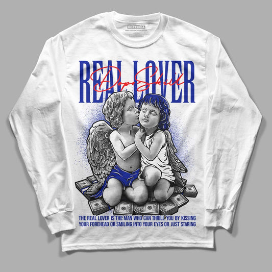 Racer Blue White Dunk Low DopeSkill Long Sleeve T-Shirt Real Lover Graphic - White 