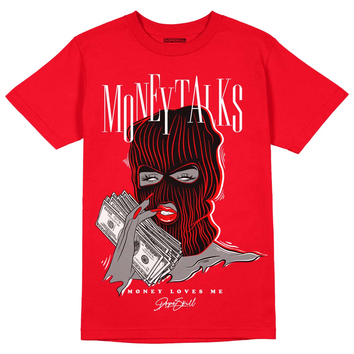 Red Thunder 4s DopeSkill Red T-shirt Money Talks Graphic – DOPESKILL