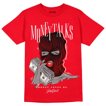 Red Thunder 4s DopeSkill Red T-shirt Money Talks Graphic