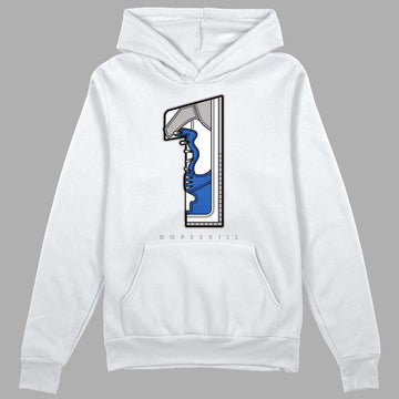 True Blue 1s DopeSkill Hoodie Sweatshirt No.1 Graphic - White